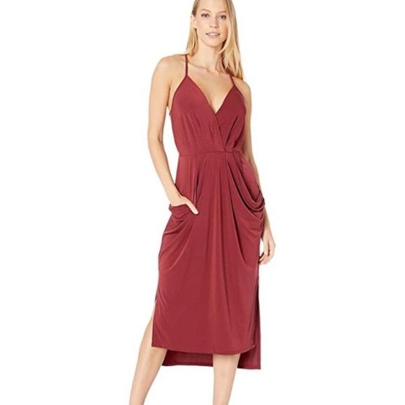 BCBGeneration draped midi dress halter top style sz xs NWOT - Picture 1 of 14